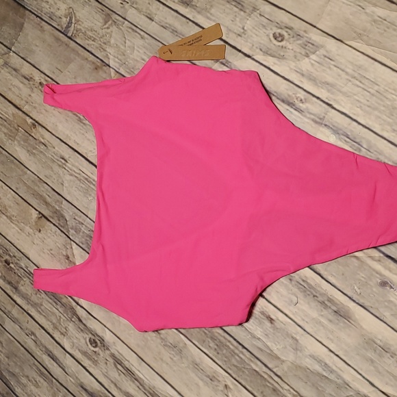 NWT~RARE~FITS EVERYBODY HIGH CUT BODYSUIT WOMEN'S LARGE | NEON PINK 🩷🩷 - Picture 7 of 8